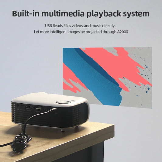Mini Portable Projector – HD Home Cinema for Movies & Gaming