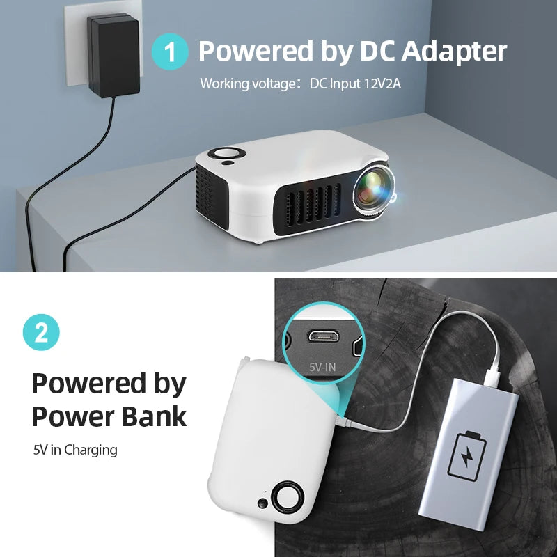 Mini Portable Projector – HD Home Cinema for Movies & Gaming