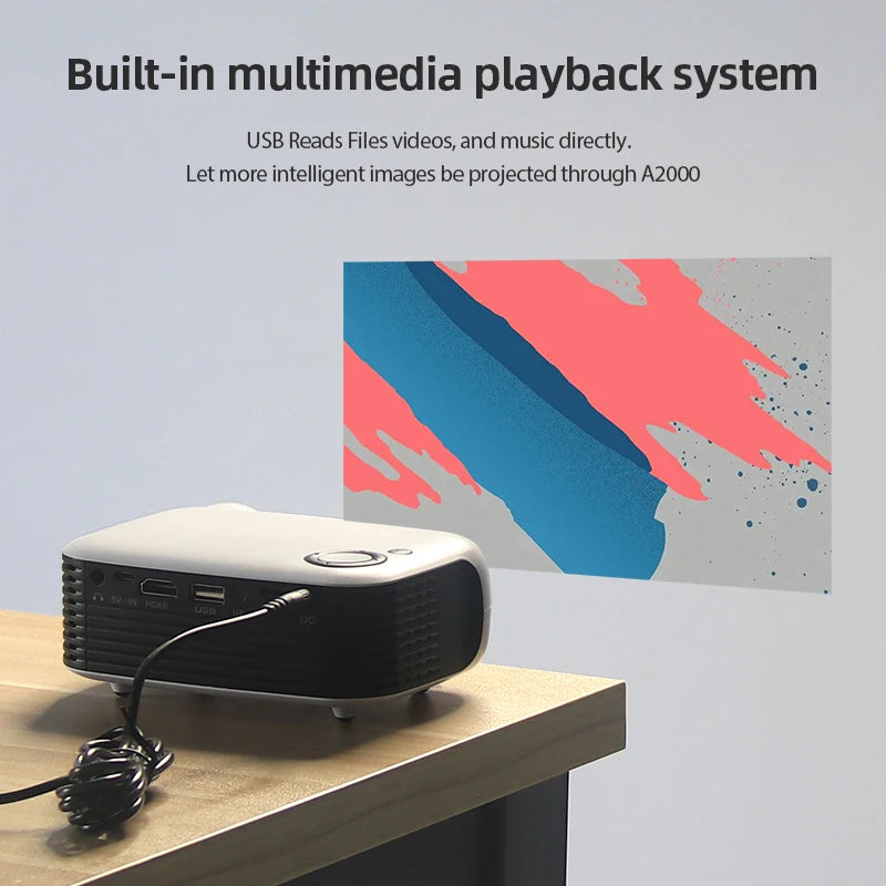 Mini Portable Projector – HD Home Cinema for Movies & Gaming