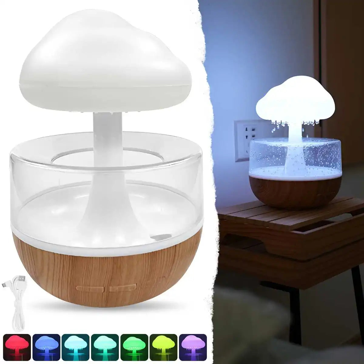 Rain Cloud Humidifier – Relaxing Raindrop Night Light